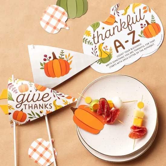 Big Dot of Happiness Fall Friends Thanksgiving - Triangle Friendsgiving Party Photo Props - Pennant Flag Centerpieces - Set of 20 {3}