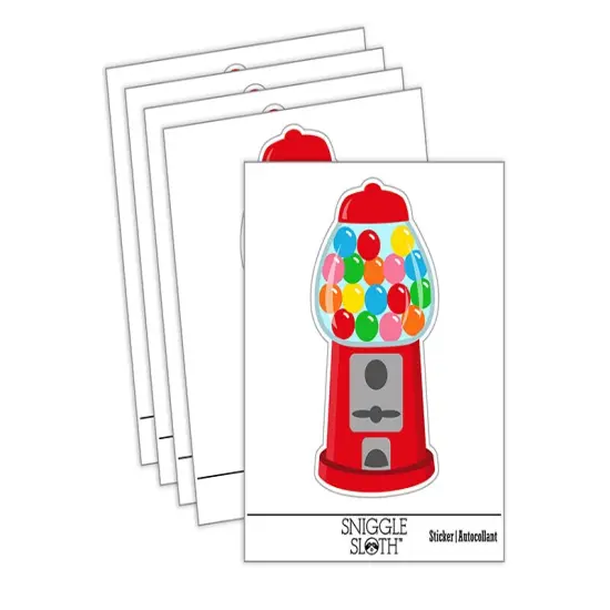 Gumball Machine Waterproof Vinyl Phone Tablet Laptop Water Bottle Sticker Set - 5 Pack {2}
