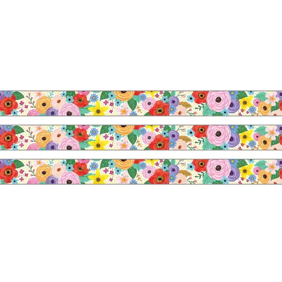 Wildflowers Straight Rolled Border Trim, 50 Feet, 3 Rolls {1}