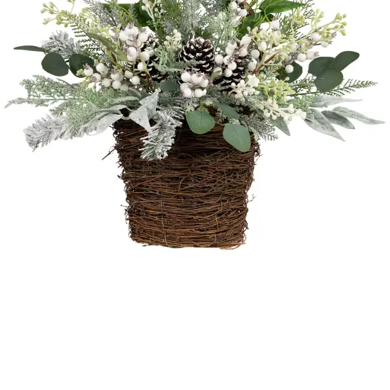 Northlight Berries and Pinecones Frosted Artificial Christmas Decoration - 28" Green {5}