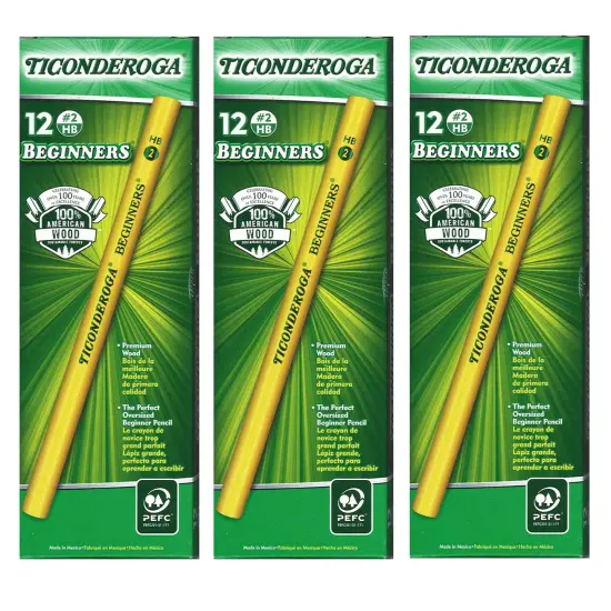Beginners&reg; Pencils without Eraser, 12 Per Pack, 3 Packs {1}