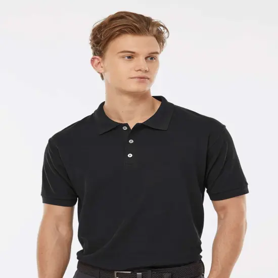 Tultex&reg; 50/50 Sport Short Sleeve Pique Polo Black {1}