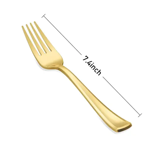 72 Pieces Gold Plastic Forks, Solid, Durable and Heavy Duty Plastic Forks, Perfect Utensils for Parties, Weddings and other Formal Events {1}