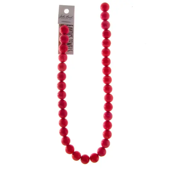 Earth's Jewel Semi-Precious 12mm Red Stabilized Turquoise Dyed Natural Round Strung Bead {2}