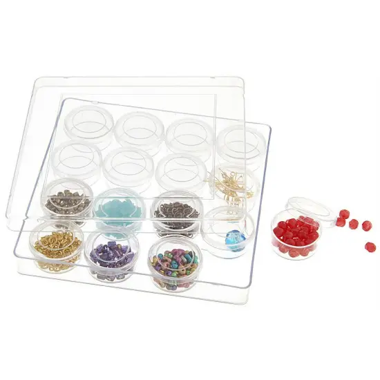 Joy Filled 13.5cm Plastic Bead Storage Box with 16 Containers {1}