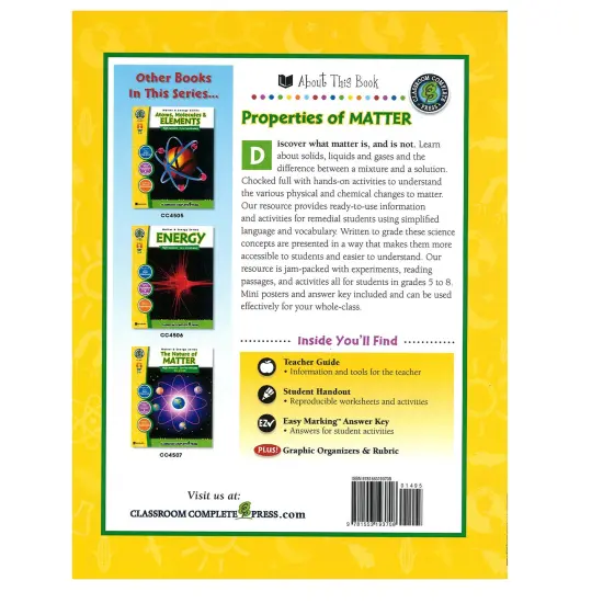 Properties of Matter Resource Book, Grades 5-8 {3}
