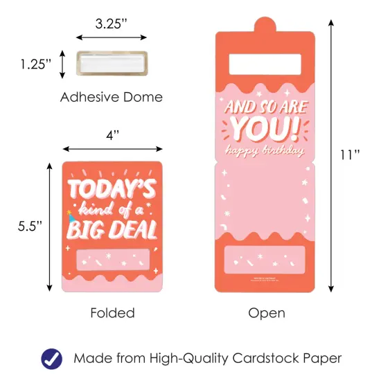 Big Dot of Happiness Party Time - DIY Assorted Happy Birthday Party Cash Holder Gift - Funny Money Cards - Set of 6 {6}