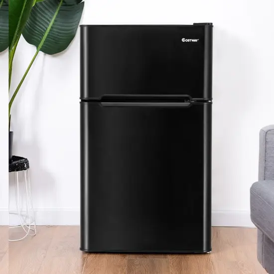 Compact Stainless Steel Refrigerator Black {2}