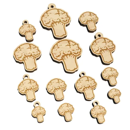 Vegetable Broccoli Mini Wood Shape Charms Jewelry DIY Craft {2}