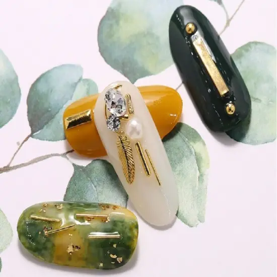 Kitcheniva 3D Ocean Rivets Gold Rhinestones Nail Art Decoration {4}