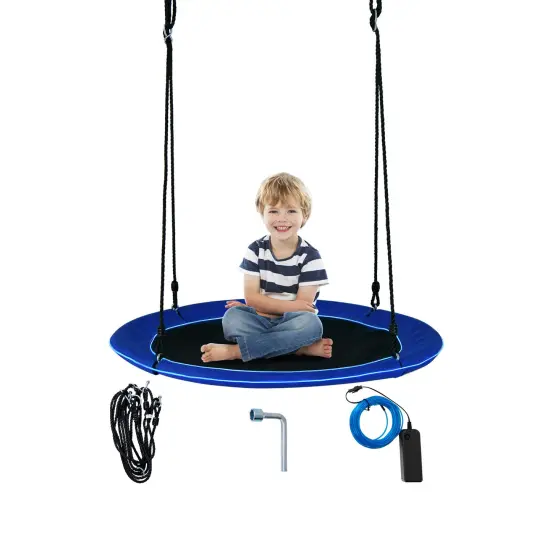 LED Lights Saucer Tree Swing for Kids Navy {3}