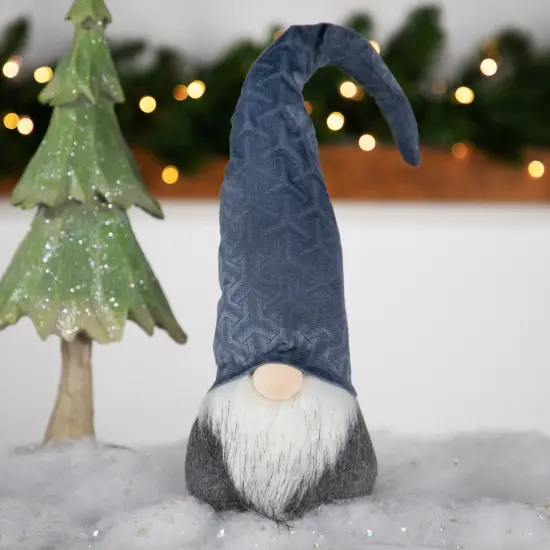 Northlight Standing Christmas Gnome with Patterned Hat Figure - 18" - Blue {3}