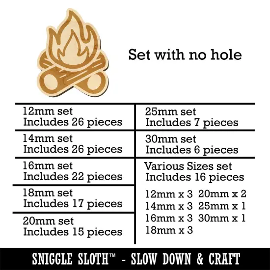Campfire Cartoon Mini Wood Shape Charms Jewelry DIY Craft {1}