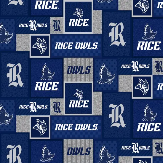 Sykel Enterprises-Rice University Fleece Fabric-Rice Owls&nbsp; All Over Fleece Blanket Fabric-Sold by the yard {1}