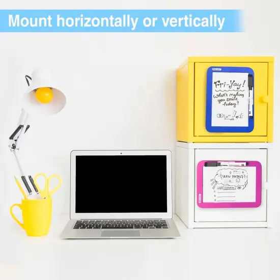 Magnetic Locker Dry Erase Board with Marker, 5" x 7", Assorted, Pack of 12 {4}