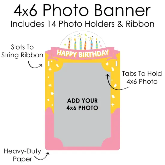 Big Dot of Happiness Party Time - DIY Happy Birthday Party Decor - Picture Display - Photo Banner {7}