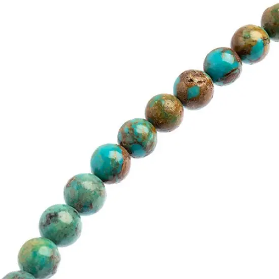 Earth's Jewel Semi-Precious 8mm Turquoise Natural Round Strung Bead {3}