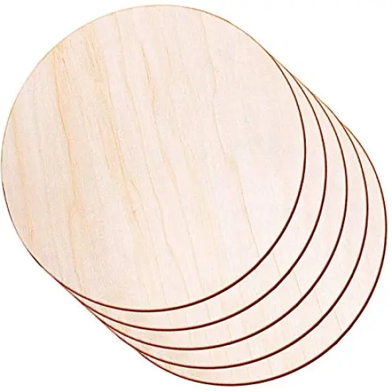 5 Pieces Round Wood Discs for Crafts, Audab14 Inch Wood Circles Unfinished Wood Rounds Plaque for Door Hanger, Door Design, Wood Burning {2}