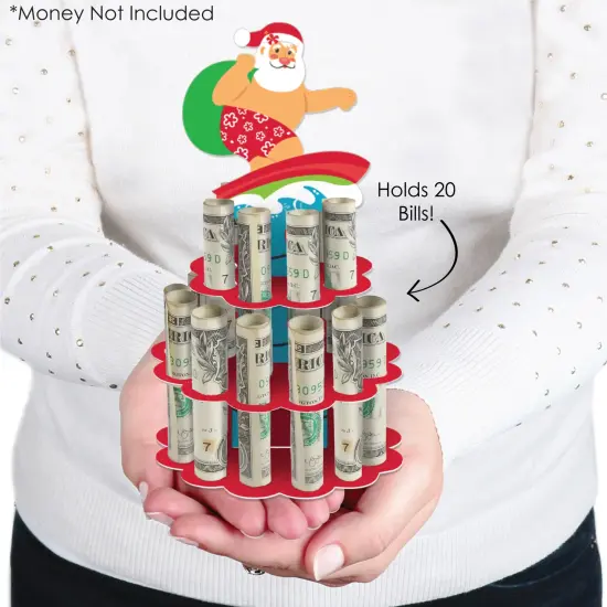 Big Dot of Happiness Tropical Christmas DIY Beach Santa Holiday Party Money Holder Gift Cash Cake {4}
