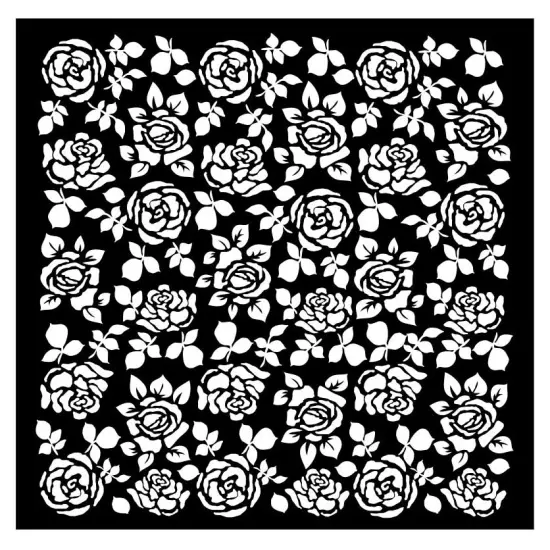 Stamperia Stencil 7"X7"-Precious Roses Pattern {1}