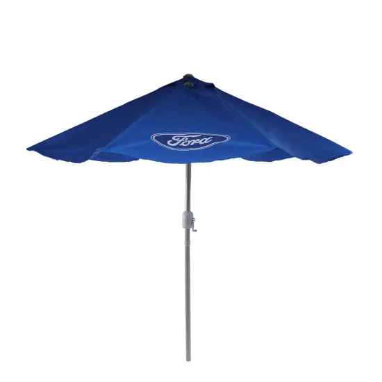Northlight 9ft Outdoor Patio Ford Umbrella with Hand Crank and Tilt, Blue {1}