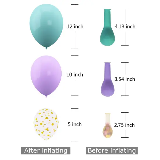 168 Pieces Unicorn Balloons Arch Garland Kit, Pink Purple Aqua Blue Confetti Latex Balloons for Unicorn Birthday Decorations for Girls Wedding Baby Shower Party Supplies {6}