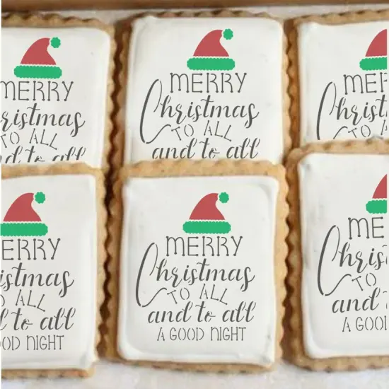 Merry Christmas to All Cookie Stencil {2}
