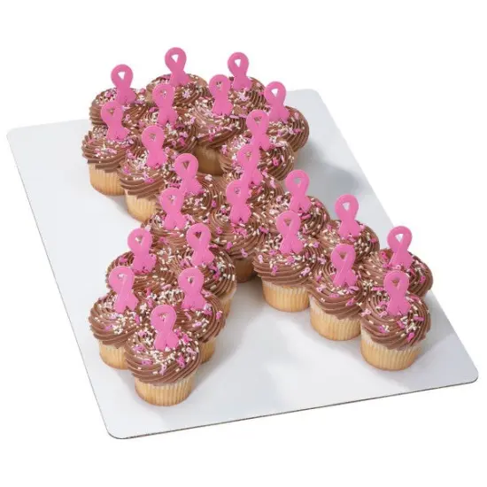 Breast Cancer Awareness Pink Ribbon&reg; DecoPics&reg; Cupcake Decoration, 12ct {3}
