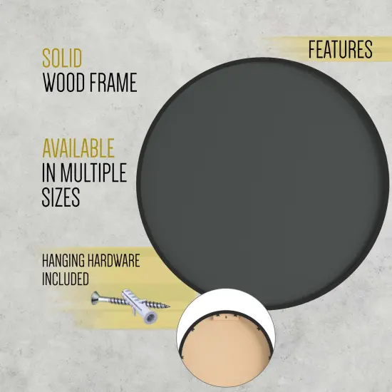 HBCY Creations Round Wood Framed Wall Mounted Magnetic Chalkboards with Eraser and Chalk {6}