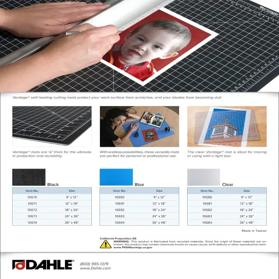 Self-Healing Cutting Mat, 12"x18", 1/2" Grid, 5 Layers for Max Healing, Perfect for Crafts & Sewing, Black {5}