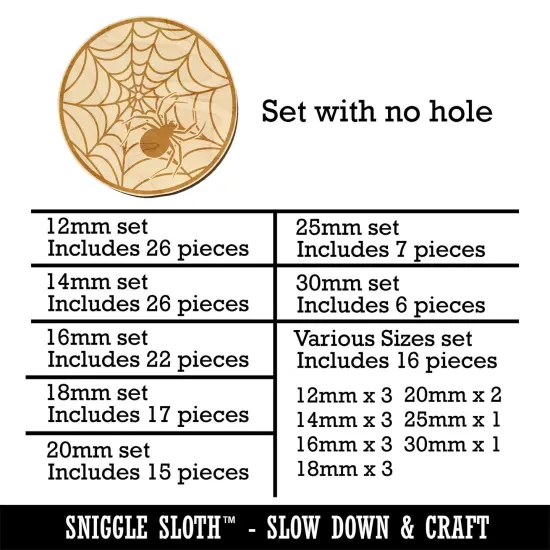 Creepy Spider in Spiderweb Mini Wood Shape Charms Jewelry DIY Craft {1}