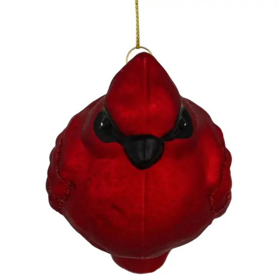 Northlight Glittered Cardinal Hanging Glass Christmas Ornament - 5.5" - Dark Red {5}