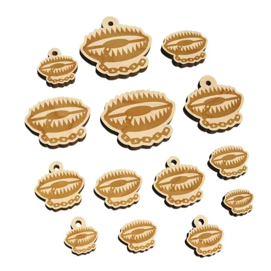 Deadly Bear Trap Mini Wood Shape Charms Jewelry DIY Craft {7}