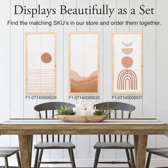 Natural Geometric Wall Art Wood Sign Framed Housewarming Gift {2}