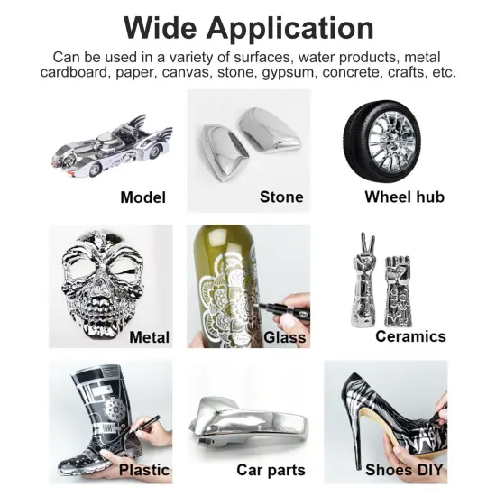 3Pcs Liquid Chrome Marker Pens for Glass and Plastic Golden {4}