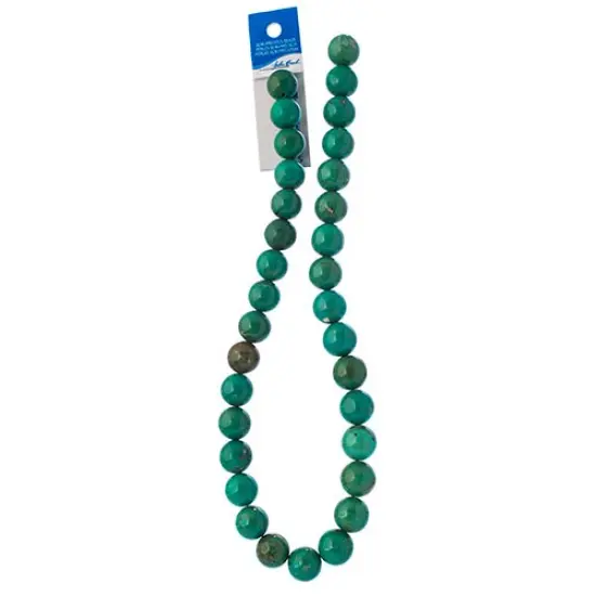 Earth's Jewel 12mm Turquoise Green Dyed Stabilized Semi-Precious Strung Bead {3}