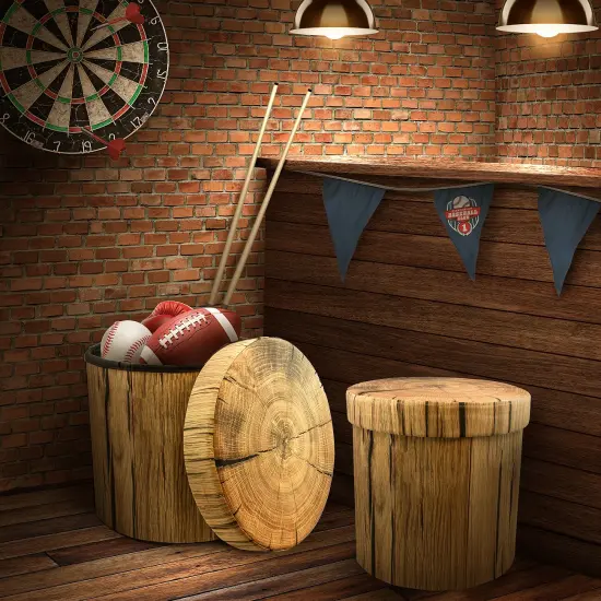 Sorbus Storage Ottoman Foldable Collapsible with Lid Cover Brown {4}