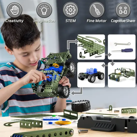 283 Pieces STEM Model Truck Building Set - Engineering Toys for Kids Ages 8-12, Model Car Kits Gift for Boys 8-16 Years Old {6}