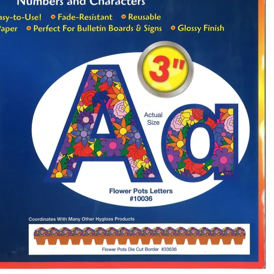 Flower Pots Punch-Out Letters, 350 Pieces Per Pack, 3 Packs {3}