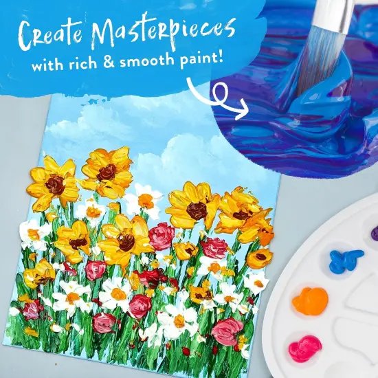 Chalkola Paint Set - 40 Pieces with Acrylic Paints, Brushes, Canvases & Palette for Artists, Adults & Kids {4}