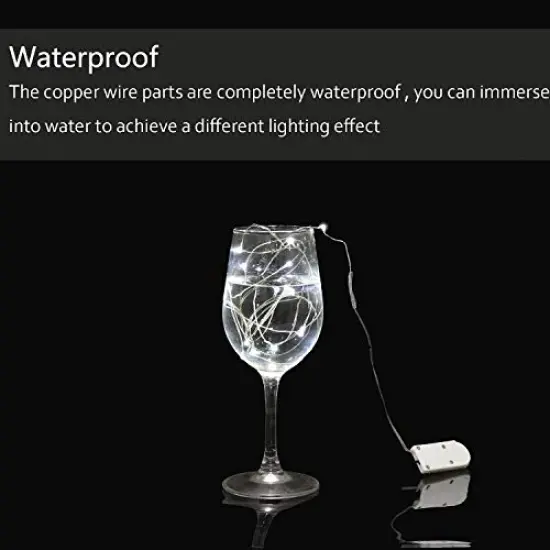 24 Pack Cool White Fairy Lights Battery Operated 3.3ft 20 LED Firefly Lights, Waterproof Mini String Lights for Wedding Party Crafts Mason Jars Decor {3}