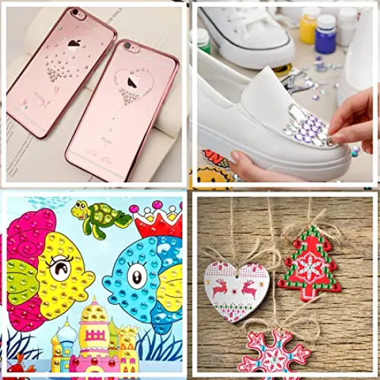 2310 Pieces Self Adhesive Rhinestone Gem Stickers for Face Nail Body Makeup Festival,4 Size 14 Sheets Bling Jewels Stickers for Kids DIY Craft Card Decorations {3}