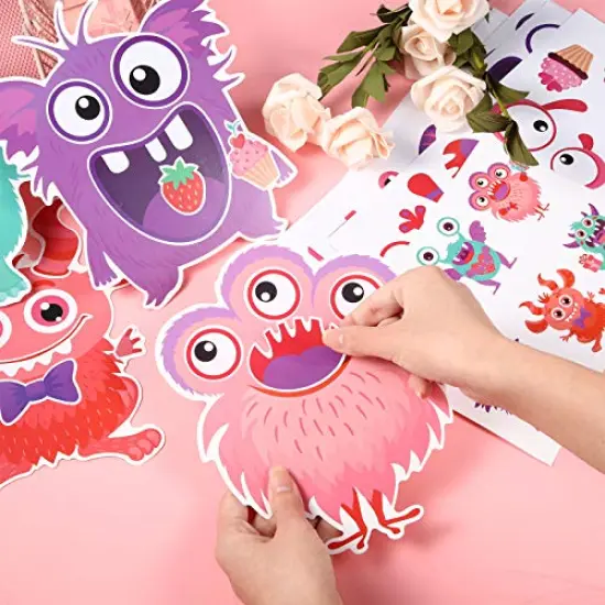 24 Pieces Valentines Day Craft Kits for Kids, DIY Craft Ornament Valentine Class Game Activities Make Your Own Valentine Cards {6}