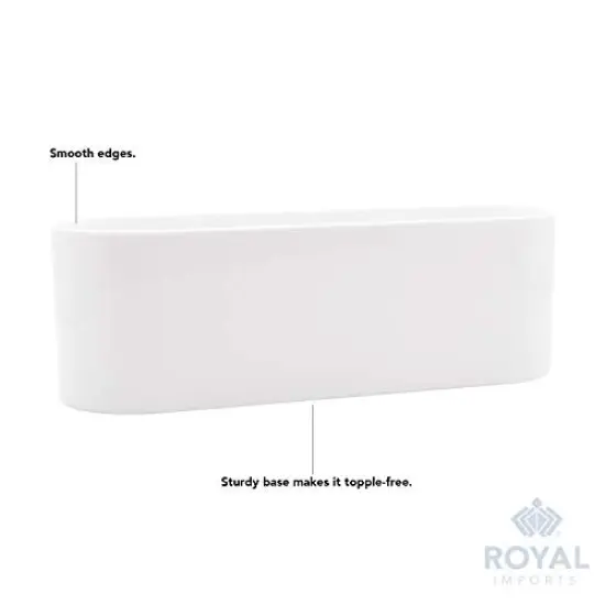 Flower Vase Acrylic Oval - Decorative Centerpiece for Home or Wedding - Non Breakable Plastic, 4" X12 Short Rounded - White {5}