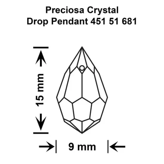 Preciosa 12-Piece Teardrop Glass Pendant, 9x15mm Crystal AB {4}