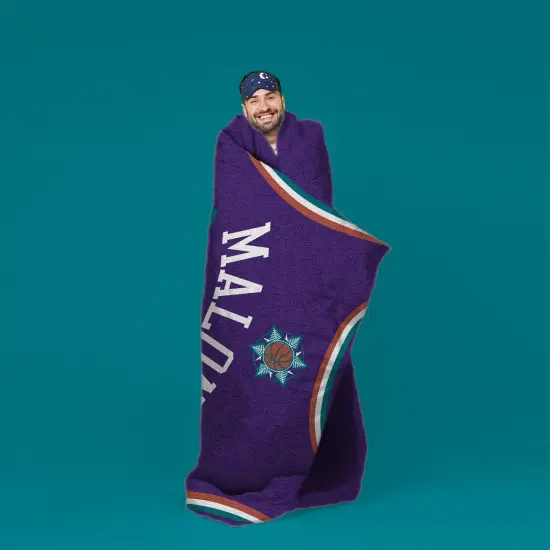 Sleep Squad Utah Jazz Karl Malone 60&rdquo; x 80&rdquo; Raschel Plush Jersey Basketball Blanket {5}