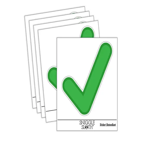 Check Mark Symbol Waterproof Vinyl Phone Tablet Laptop Water Bottle Sticker Set - 5 Pack {2}