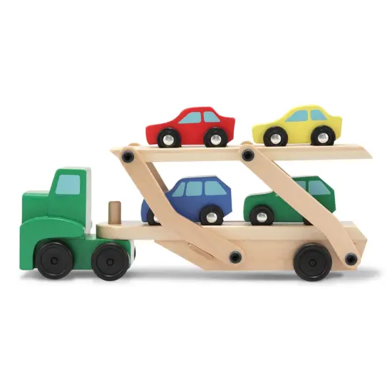 Car Carrier Truck & Cars Wooden Toy Set {1}