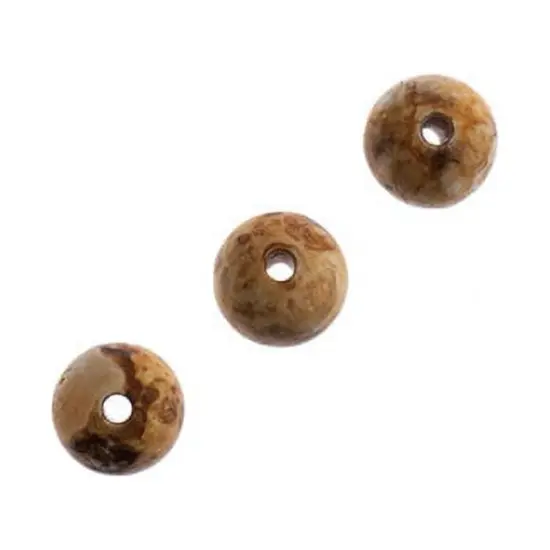 Earth's Jewel Semi-Precious 16" Tibetan Dzi Agate Frosted Matte Light Brown, 6mm {2}