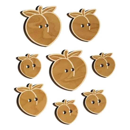 Plump Peach Solid Wood Buttons for Sewing Knitting Crochet DIY Craft {7}
